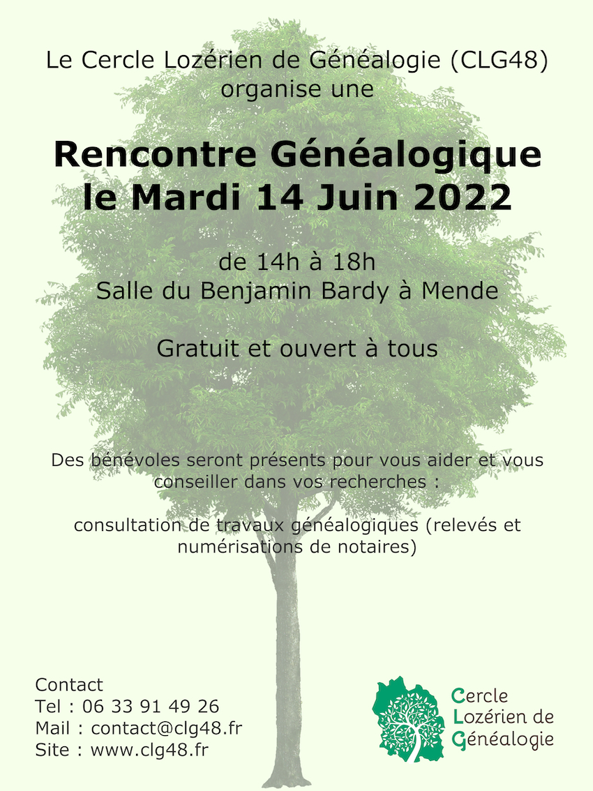 Affiche rencontre généalogie 2022